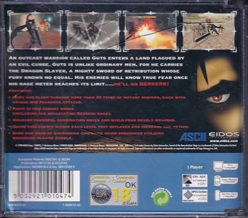 Sword of the Berserk Guts Rage - Dreamcast (B Grade) (Genbrug)